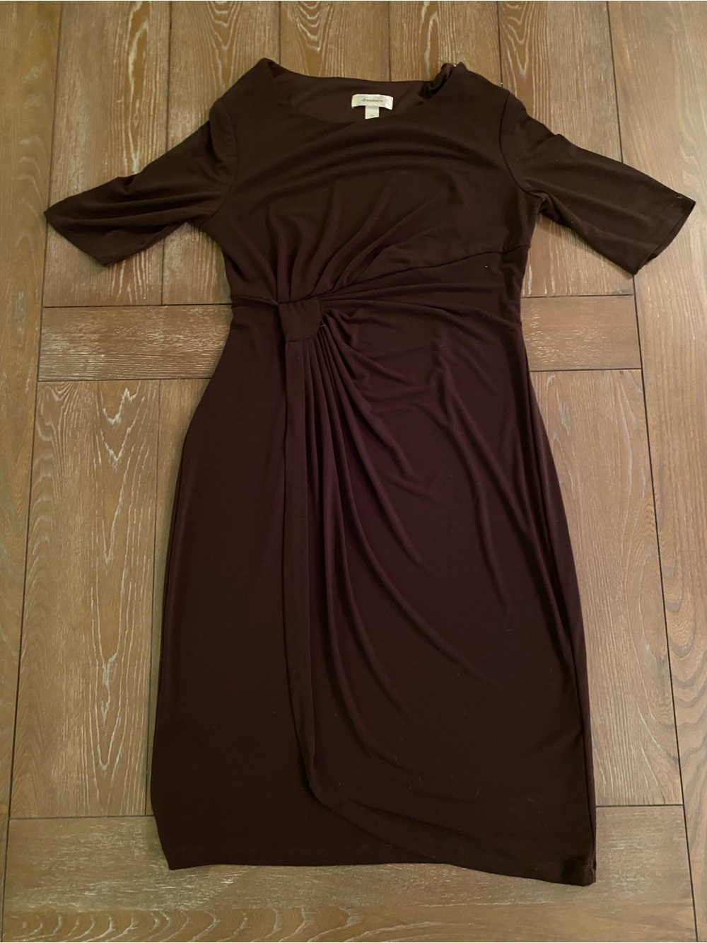 Dressbarn Classic Twist-Front Women's Dress in Dark Brown